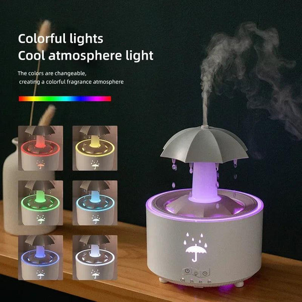 3-in-1 Cloud Humidifier – Aromatherapy Diffuser, Rain Sound & Night Light